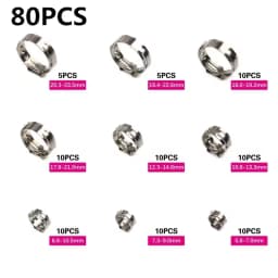 130/80/45PCs Stainless Steel Ear Stepless Clamp Worm Drive Fuel Water Hose Pipe Clamps Clips 1PC Hose Clip Clamp Pliers