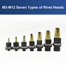 7-Piece Rivet Nut Pliers Set with M3-12 Nut Heads Hand Electric Rivet Nut Head for Auto Repair Shelving Blind Rivet Installation