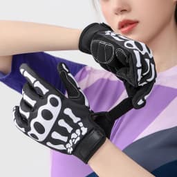 Full finger gloves, skeleton breathable and wear-resistant sports bicycle gloves, men's and women's skeleton gloves, anti slip g