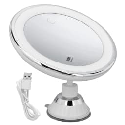 LED Makeup Magnifying Mirror 3 Light Colors Illuminated with 10x Magnification and Suction Cup 360° Rotation Brightness Dimmable