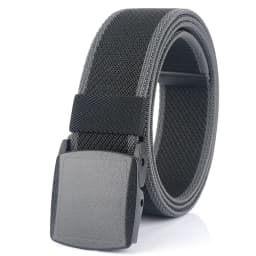 95cm-120cm Metal-free Elastic Belts for Men Women Hard Plastic Buckle Stretch Belt Male Trouser Girdles Waistband Black