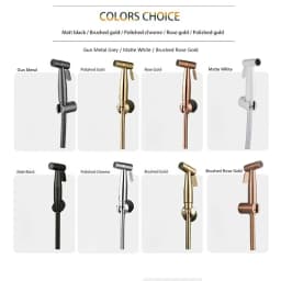 Toilet Bidet Sprayer & Hose & Support Set Brushed Gold Handheld Bidet Tap Shower Head, Rose Gold, Gun Metal Grey Shattf