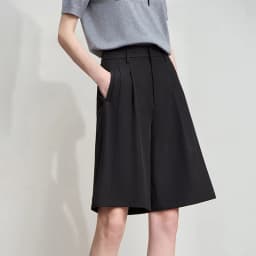 Amii Shorts for Women Simple Solid Versatile Casual Midi Wide Leg Pants 2025 Summer New Bottoms Office Lady Clothes 12553049
