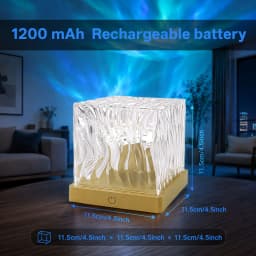 PZSUNLY New RGB 16 Colors Ocean Wave & Aurora Projection Night Light Remote Control USB Rechargeable Table Lamp Bedroom Home Decor Birthday Gift for Kids Adults
