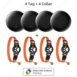Pets Smart Tracker Tag With Cat Collar Android Alternative to AirTag Works with Google Find Hub Anti-Lost GPS Tracker Locator