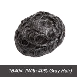 VLoop Super Natural Hairline Ultra Thin Skin 0.02mm 80%Density Undetectable Men Toupee Brown Black Grey 520# Hair System for Men