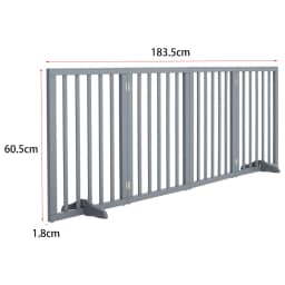 Voltsify Wooden Foldable Freestanding Panel Pet Gate, White & Grey for Entryways Halls Bedrooms