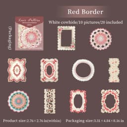 20 Sheets Lace Series Scrapbooking Decorative Stickers for DIY Photo Frame Collage Decoration Craft Supplies