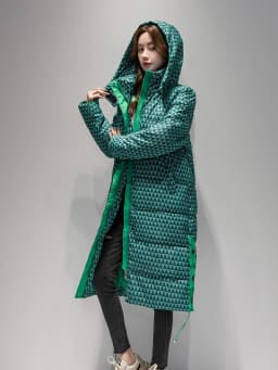 2023 Winter Warm Plaid Long Coat Women ' s Fashion Thicken Hooded Puffer Jacket Female Windproof Warm Outwear