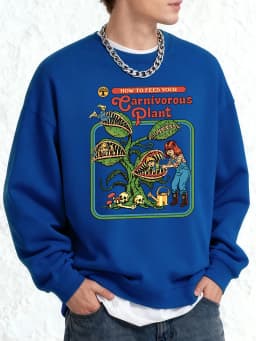 Earnivorous Plantpattern New Sweatshirt For Men Crewneck All-Match Clothing Oversize Winter Pullovers Unisex Soft Long Sleeve