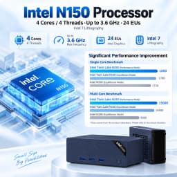 SZBOX Twin Lake N150 MINI PC Windows 11 Pro LPDDR5 12GB M.2 2280 NVME 1TB SSD Wifi 6 BT 5.2 RJ45 HD Desktop Gaming Computer