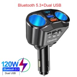 Car Cigarette Lighter Socket Splitter Charger PD QC3.0 Fast Charger Dual USB 4.8A Digital Display Power Adapter For All Phone