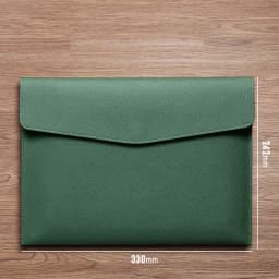 A4 File Folder PU Leather Document Holder Waterproof Portfolio Envelope Folder Case Magnetic Button Customized Initials