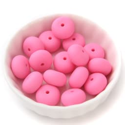 14mm 50Pcs Mini Abacus Silicone Beads Food Grade Saucer Loose Beads for Baby Teether Necklace Pacifier Clip Jewelry Making