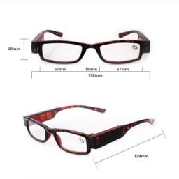 KLASSNUM Magnifying Glasses Men Reading Glasses with Led Light Women Magnifier Light Up Night Presbyopic Glasses Diopter +1- +4