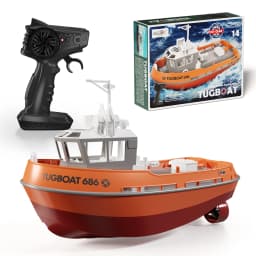 JIKEFUN 686 Rc Boat 2.4G 1/72 Powerful Dual Motor Long Range Wireless Electric Remote Control Tugboat Model Toys Birthday Gifts