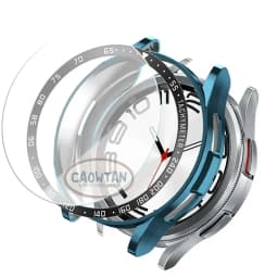 Tempered Glass+Bezel+Case For Samsung Galaxy Watch 6 Classic 43mm 47mm Cover TPU Bumper All-Around Protector Clear Screen Bezels