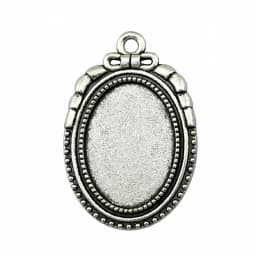 10pcs 18x25mm Inner Size Antique Silver Plated 31 Styles Cameo Cabochon Base Setting Charms Pendant Necklace Findings