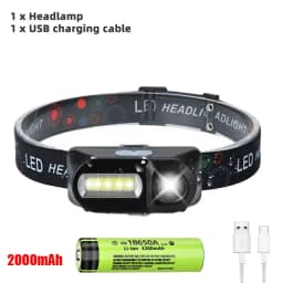 1-4PCS Strong Light Outdoor Head Lamp Cobled Multi Function Headlight USB Charging Head Mounted Flashlight Outdoor Night Fishing