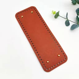 Handmade Rectangular 28 X10cm Bottom For Knitted Bag PU Leather Pad Handcraft Bag Base With Holes DIY Crochet Bag Bottom