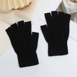 1 Pair Winter Half Finger Gloves Knitted Fingerless Mittens Warm Stretchy Gloves for Men and Women