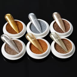 6 Pcs Elegant Mirror Chrome Effect Metallic Dust Holographic Glazed Manicure Decoration Reflective Gold Silver Glitters Powder