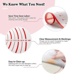 Lager Silicone Baking Mat Extra Thick Non Stick Baking Mat with Measurement Kitchen Fondant Dough Rolling Mat Oven Liner