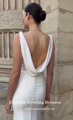 Eightale Beach Wedding Dress O-Neck Customized Ivory Backless Bridal Gown Mermaid Bride Party Dress Vestido De Novia