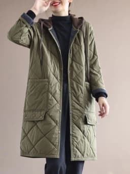 Korean Style Loose Winter Jacket Women's Thickened Cotton Padded Coat Long Zipper Hooded Mid-Length Outerwear