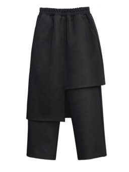 [EAM] High Elastic Waist Black Irregular Long Harem Trousers New Loose Fit Pants Women Fashion Tide Spring Autumn 2026 1DC430