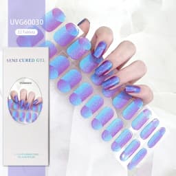 16/20/22Tips Semi-Cured Gel Nail Patch Adhesive Sliders Long Lasting Full Gel Nail Stickers DIY Manicure Harden In UV Lamp Need