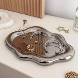 Simple Jewelry Storage Tray Creative Cloud Shapes Electroplated Jewelry Earrings Ring Display Desktop Dish For Women