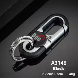 Solid Color Zinc Alloy Waist Hanging Lock Keychain Men's Business Car Keychain Double Ring Motorcycle Electric Car Key Chain