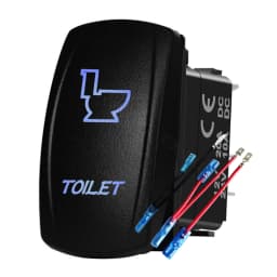 12V 24V Boat Trim Tabs Switch (ON)-OFF-(ON) Momentary Rocker Switch Waterproof Blue Light ON-OFF Toggle Switch With Harness