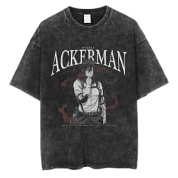 2026 Anime Attack on Titan Eren Jaeger Printed T-shirt Men's and Women's Washed T-shirt High Quality Vintage Cotton T-shirt Top