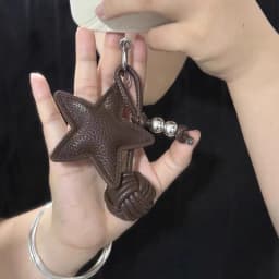 Handmade Star Woven Ball Keychain for DIY Bag Pendant Creative Gift for Women Charm Hanging Decoration Accessories