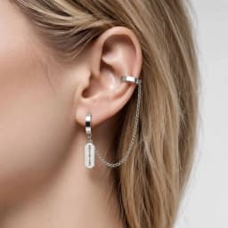 1pc Clip Earrings with Chain Stainless Steel for Women Men Punk Tassel Hoop Ear Cuffs Painless Non Piercing Fake Earring Jewelry