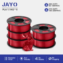 JAYO PLA Filaments 5 Rolls/ 3D Printer Filament 1.75mm FDM 3D Printer Materials Neatly Wound High Toughness for FDM 3D Printer