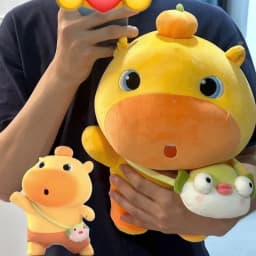 Plush Doll Orange Capybara Lulu Soft Stuffed Toy Pufferfish Crossbody Bag Throw Pillow For Sofa Home Decoration Adult Gift