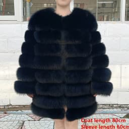 QUEENTINA Fox Fur 80cm Coat Real Winter Women'S New Fashion Furry 2025 Leather And Skin White Natural New In Coats & Jackets