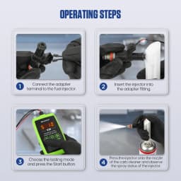 MRCARTOOL V30 Fuel Injector Tester Cleaner 6 Pulse Modes DIY Cleaning Tool Kit 12V Car Fuel Injector Flush Cleaner Adapter