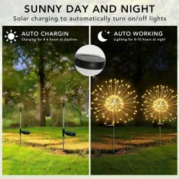 8 Mode Solar Powered Outdoor Grass Globe Dandelion Fireworks Lamp 90/120/150/180/200 LED For Garden Lawn Landscape Holiday Light
