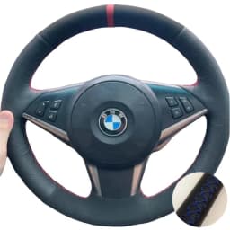 Suede Car Steering Wheel Braid For BMW E60 E61 530d 545i 550i E63 E64 630i 645Ci 650i Car Steering Wheel Cover