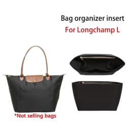 Bag Organizer Insert For Longchamp LePliage Tote Bag,Zipper Inner,Waterproof Purse Nylon Organizer, Keep Bag Shape Accessories