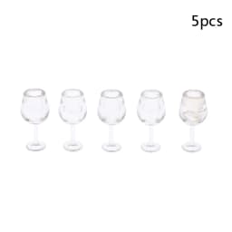 5pcs Dollhosue Miniature Red Wine Cup Wine Glasses Doll House Foods Groceries Kitchen Fairy Garden Scene Decor Furniture Toy