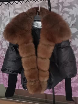 Female Large Fox Fur Collar Outerwear Thick Warm Fur Real Fur Coat Winter Jacket Women White Duck Down Jackets Hooded