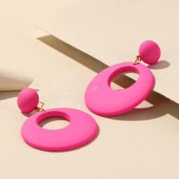 New Trendy Big Acrylic Resin Dangle Earrings For Women Long Geometric Round Hanging Drop Earring for Grils Travel Korean Jewelry