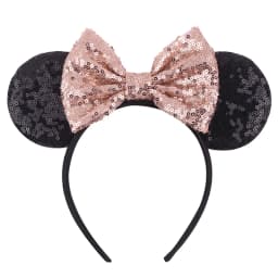 Cute Women Mouse Ears Leopard Print Headbands for Girls Baby Women Sequins 5"Bows Hair Accessories Adults Hairbands Kids Gift