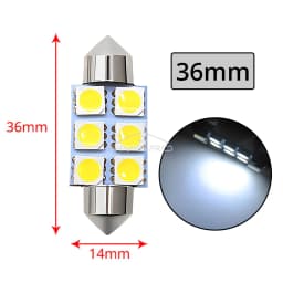10PCS 5050 6Led DC 12v White Led 31mm 36mm 39mm 41mm C5w C10w Interior Festoon Dome Luggage Lamp Reading Bulb Door Read Lighting