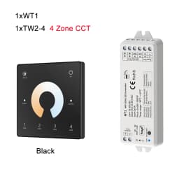 LED Smart Dimmer 2 CH 12V 24V 36V CCT LED Strip Dimming Controller Kit 2.4G RF Remote Control 4 Zone Touch Switch For TUYA Wifi